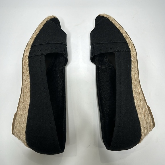 Life Stride Lioness Black Peep Toe Espadrille Wedges Heels Women’s Comfort Shoes - Picture 9 of 13